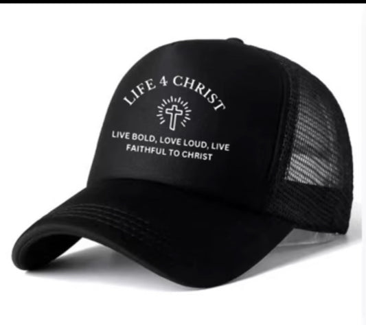 Life4Christ Black Trucker Hat