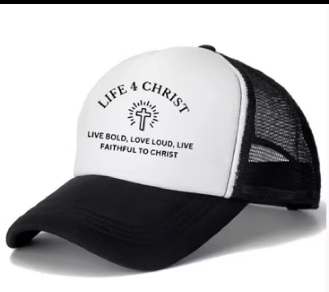 Life4Christ White Trucker Hat