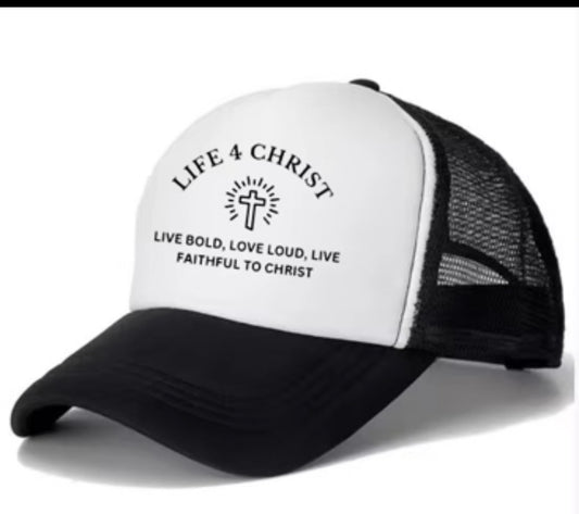 Life4Christ White Trucker Hat